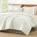 Litanika Ivory Full Comforter Sets, Lightweight Fluffy Bedding Comforter Sets for Bed, 3 Pieces Down Alternative Comforter Bed Set Gift Choice (79x90Inches, 1 Comforter and 2 Pillow Shams)