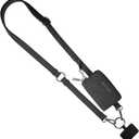 Save the Girls Clip and Go Brushed Vegan Phone Lanyard - Crossbody Phone Case with Pouch, Adjustable and Removable Strap