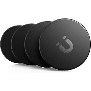 4 Pack Ultra Magnetic Holder for Air Tag | Waterproof | Shatterproof | Minimalist Design | Compatible with Apple Air Tag, Extra 3M Tape for Optional Mounting, for Air Tag Magnetic Case for Car -Black (Mid-nite BLK)