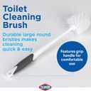 Clorox Toilet Bowl Brush & Plunger Combo Set with Storage Caddy - Toilet Plunger for Bathroom, Bathroom Organizers & Storage, Bathroom Accessories, Toilet Unclogger, Long Handled Toilet Brush (1-Pack, White/Gray)
