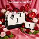 BAGAIL Personalized Initial Tote Bag,Birthday Gifts for Women, Monogrammed Beach Bag for Mom, Teachers, Friends