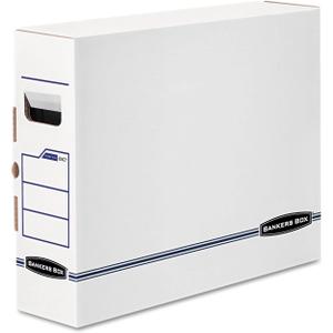 Bankers Box 12 Pack X-RAY Basic-Duty File Storage Boxes, Standard Setup, Secure Tab Lock Closure, White/Blue