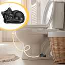Wonderjune 2 Pack Toilet Bolt Caps Decorative Cat Toilet Bolt Screw Cover Caps Ceramic Cute Bathroom Decor Fun Themed Gadgets Replacement Parts(Black)