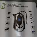 Portable Level 1 & Level 2 EV Charger with J1772 Connector, 23FT Cable, 240V 32A (7.68KW) Electric Car Charger, NEMA 14-50 Plug and NEMA 5-15 Adapter, Home Car Charger for J1772 Electric Car