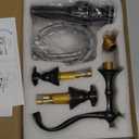 GGStudy 2 Handles 3 Holes Faucet Widespread Bathroom Sink Faucet Oil Rubbed Bronze Basin Tap Mixer Supply Hose Included Matching Pop Up Drain