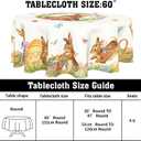 Kawani Easter Bunny Round Tablecloth 60 Inch Spring Summer Floral Butterfly Table Cloth Farmhouse Polyester Table Cover Decorative for Easter Holiday Indoor Outdoor Kitchen Dining Party