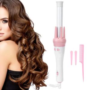 Curling Iron Automatic Rotating Iron, Professional Curling Iron Wand Ceramic Electric Curling Wand 110-240V, Auto Rotating Hair Waver Curling Wand, Fast Heats Up Hair Curler (US