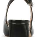 Franco Sarto Womens Racer Slingback Low Block Heel Pointed Toe Pump, Black, 7 Wide