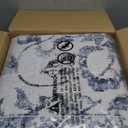 Washable Area Rug 3x5,Small Indoor Entryway Rugs with Non Slip Rubber Backing for Bedroom Living Room - Thin Floor Carpet for Entrance Home Office Dorm,Navy Blue/White