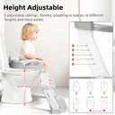 Potty Training Seat, Upgrade Toddler Toilet Seat for Kids Boys Girls, 3 in 1 Potty Training Toilet with Step Stool Ladder-Non Slip Foldable (Gray+White)