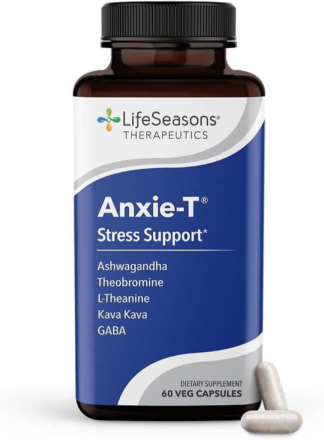 LifeSeasons Anxie-T - Stress Relief Supplement for Men & Women, 60 Capsules; BEST BY: 01/2029