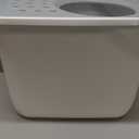 IRIS USA Cat Litter Box, Large Cat Box Enclosure, Top Entry with Litter Catching Lid, Enclosed with Scoop, Gray/White, 20.5"L x 14.75"W x 14.5"H