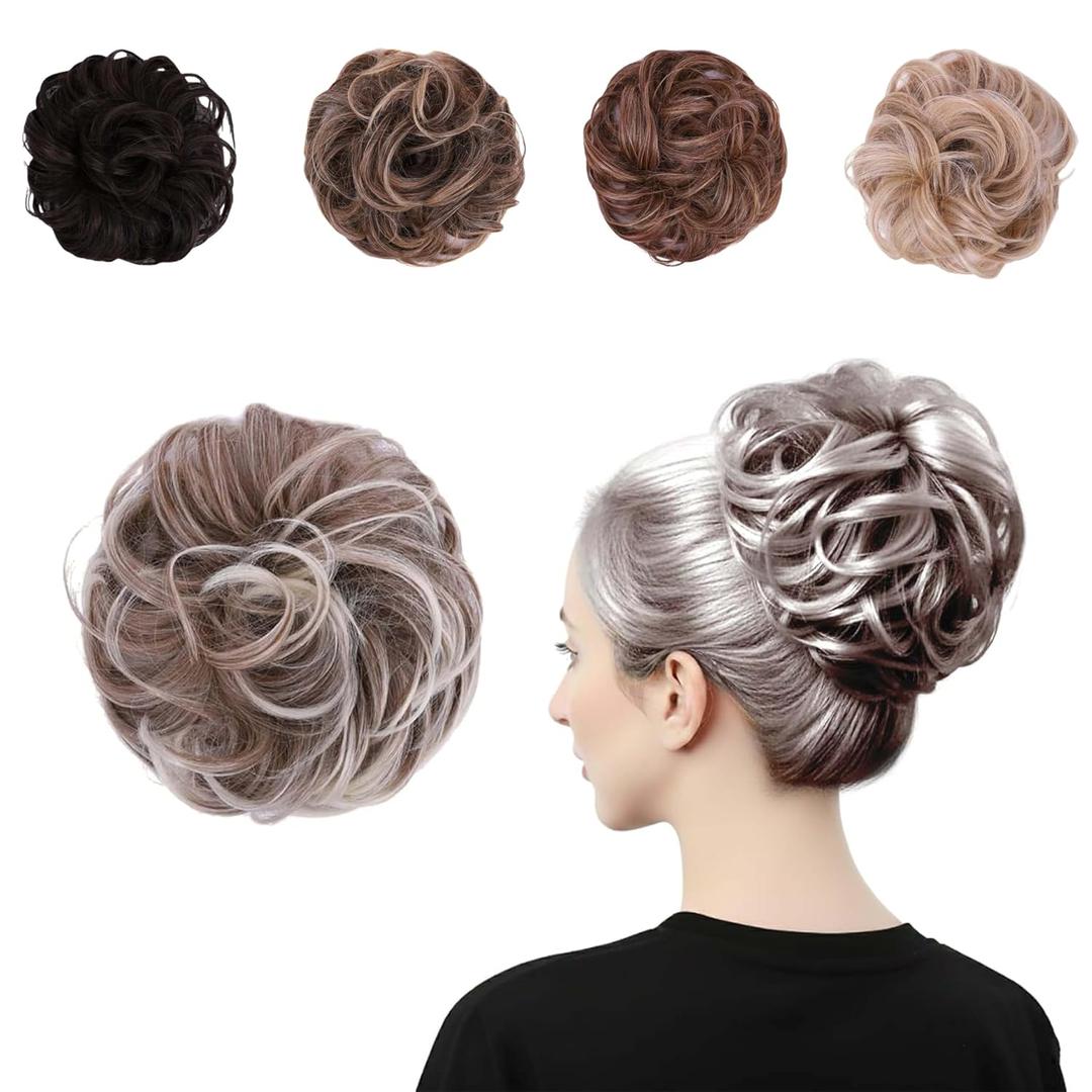 Juvabun Messy Bun 2.0 Beach Blonde Messy Bun Hair Extension Soft Natural Hair Bun Scrunchie for Women Casual Updos