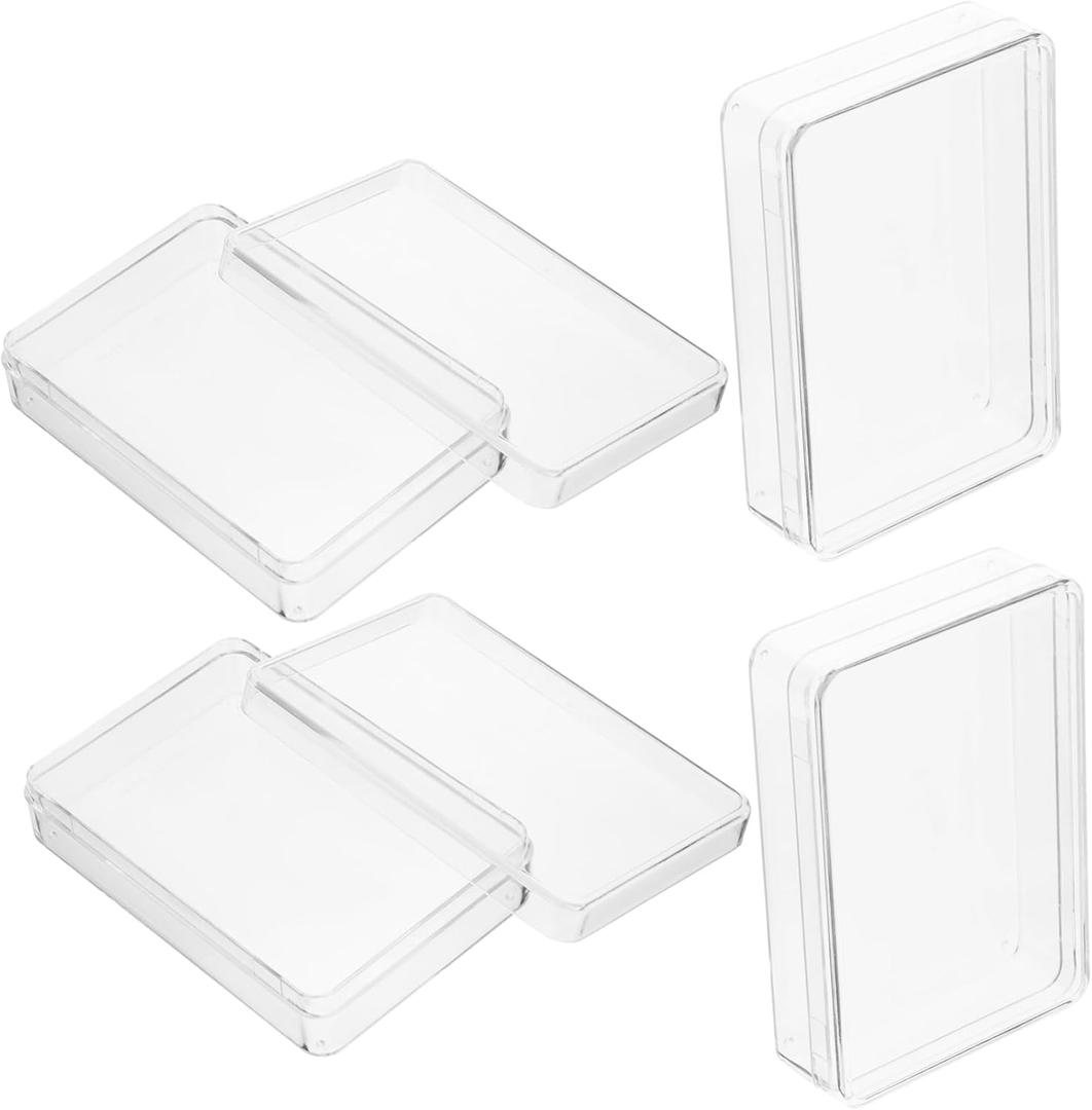 Sosoport 4pcs Plastic Playing Card Storage Box Lid Poker Card Holder for Gaming and Deck Organization for Home Office and Travel