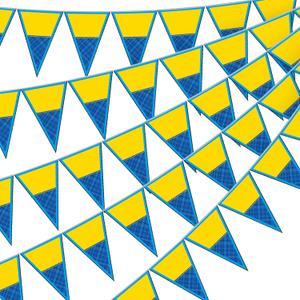 Tiamon 5 Pcs Yellow Cartoon Birthday Party Decorations Yellow Banana Triangle 49.2 ft Flag Pennant Banner Garland Streamer for Birthday Baby Shower Cartoon Themed Party Supply