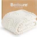 Bedsure Fleece Throw Blanket for Women - Super Soft & Cozy, Fluffy Blankets for Girls, Ideal for Couch & Bed, White, 50x70 Inches