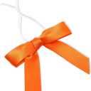Bright Creations 100 Pack Orange Twist Tie Bows for Treat Bags - 3" Small Satin Ribbons Orange Twist Ties for Craft Decoration, Gift Wrap, Themed Party Favors, Baked Goods