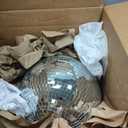 12 Inch Large Disco Ball, Rotating Mirror Ball with Real Glass Tiles, Sturdy Hanging Ring for Party Decorations, Weddings, Nightclub, Birthday, Home Ceiling Dcor, Silver Disco Ball for Events