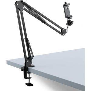 Overhead Phone Mount with Table Clamp – Stable Top-Down Phone Holder for Drawing, Tracing, Filming & Crafts – Adjustable Desk Clamp Stand for Creators