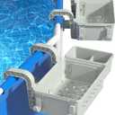 2 Sets Upgrade Poolside Storage Basket, Above Ground Pool Storage Basket with Pool Cup Holder, For Steel Round or Oval Frame Above Ground Pools, Fits 3 Inch or Less Top Rail
