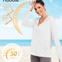 VUTRU Women's UPF 50+ Sun Protection Hoodie Jacket Lightweight Long Sleeve Sun Shirt UV Hoodie with Pocket (White, L)
