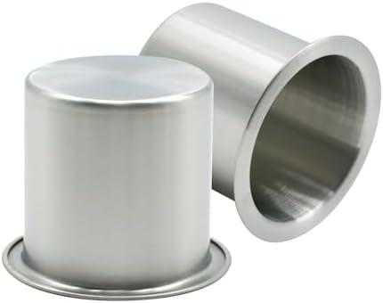 Anxingo 2 Pcs Stainless Steel Cup Holder, Silver Poker Table Drink Holder, Drop-in Cup Drink Holder for Yacht Boats RV Cars and Trucks