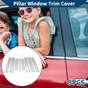 Door Pillar Window Trim for Lincoln MKT 2010-2015 Front Rear Left Right Anti Scratch Sticker Pillar Posts Door Outer Exterior Cover 9 Pcs Silver Tone