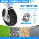 10 inch Casters Wheels, Heavy Duty Casters Set of 4 Load 1300lbs with Brake, Locking Swivel Plate Caster, Industrial Castor Wheels for Workbench, Cart, Trolley, Wagon and Shelves