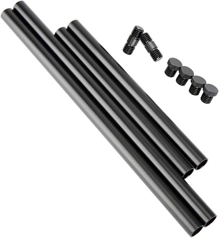 NICEYRIG 15mm Rod 8 Inch and 12 Inch, with M12 Thread Rod Connector Rod Cap Extend to 20 Inch Rods for Camera Shoulder Rig Support System - 189