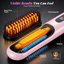 Go Brush Pro 2026, Cordless Hair Straightener Brush, Mini Hair Straightener with 4 Temperature Settings, Portable Hair Straightener Brush with MCH Heating and Ionic & Ceramic Care for Women (Pink)