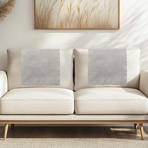 Grey Headrest Cover for Recliners Fabric Sofa Headrest Covers Non Slip Sofa Head Protector Furniture Protector for Recliner Slipcovers Set of 2