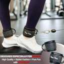 2 x Glitter Ankle Straps for Cable Machine, Women's Glute Kickback Attachments, Gym Cable Straps for Booty Workout, Leg Extension & Hip Abductors