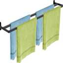 Double Towel Bar, 32 Inch Towel Racks for Bathroom, Stainless Steel Bathroom Towel Holder, Towel Rack Wall Mounted Towel Hanger Towel Rod, Matte Black