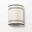 12V LED RV Wall Sconce, Beige Fabric Shade, Stainless Steel Base, 7.25" W x 4.69" D x 8.5" H, Indoor Use, Modern Style, Bedroom, RV, Trailer, Motorhome, Boat