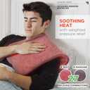 Calming Heat Massaging Vibrations Weighted Heating Pad by Sharper Image | Auto Shut-Off Feature, Gift for Holidays, Women & Men | 3 Heat, 9 Massage, 12 x 24, 4 lbs
