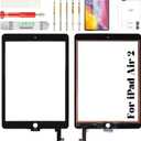 for iPad Air 2 Screen Repair Kit for iPad Air 2 Digitizer Replacement A1566 for iPad Air 2 Touch Screen Replacement A1567 Without Home Button Black (Without LCD)