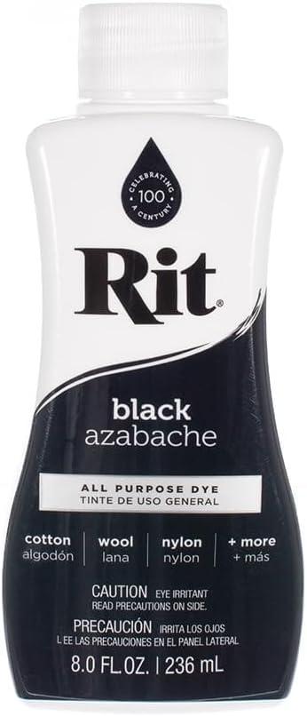 Craft County Rit Dye  8 Oz. Liquid Fabric Dye for Clothing, Dcor, and Crafts, Black (RIT-LIQ-BLK-~CC_BM629)