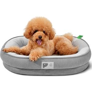 Orthopedic Small Dog Bed,Dog Sofa with Egg Crate Foam Couch Bed with Four-Sided Bolster, Removable Cover & Non-Slip Bottom Grey S (Small (25 x 20 Inch)