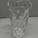 Luxury Tall Glass Vase, Premium Geometric Shape Flower Vase - White Textured Surface Home Decor, Decorative Modern Farmhouse, Ideal for Shelf, Mantle, Table & Entryway Decor, Clear