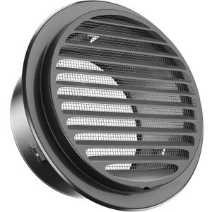 4 inch Thickened 304 Stainless Steel Ventilation Cover, Louvered Grille Cover, Anti -Mosquito nets Inside Best for Kitchens, Offices, Restrooms Ventilated Covers (4 inch New Black)