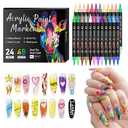 Nail Art Pens 48 Colors Nail Art Pens Set, Nail Art Markers Dual Tip Nail Polish Pens Drawing Painting Pen for Home Salon, Quickly Dry Nail Art Marker Nail DIY Decoration for Women Girls