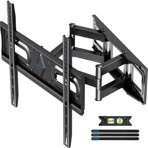 USX STAR UL Listed Full Motion TV Wall Mount Bracket for Most 32-70 inch TVs, Swivel Extend Tilting TV Mount, Max VESA 400x400mm, Holds up to 110 lbs & 16" Wood Studs with Hole Drilling Template