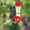 Perky-Pet 204CP-4 Favored Pinch-Waist Glass Hummingbird Feeder with Built-in Ant Moat and Bee Guards - 16 oz