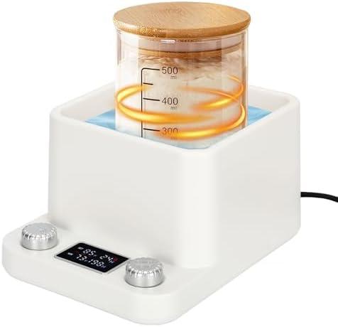 Sourdough Starter Warmer-Constant Temperature Water Bath Sourdough Warmer-1°F Precise Thermostat (70-104°F)-198H Memory Timer Smart Yeast Feeding Heater-Fits Jars Up to 40oz