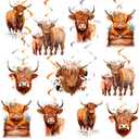 Libima 24 Pieces Highland Cow Hanging Swirl Western Highland Cow Party Decorations for Baby Shower Birthday Ceiling Hanging Decor for Farm Animal Party Supplies