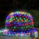 WBao Solar Christmas Lights Outdoor, 200LED 8.4ft x 5.2ft Christmas Net Lights with Remote, 8 Lighting Modes, Timer, Waterproof Design for Lawn, Bushes, Trees Outdoor Xmas Decorations, Red Green