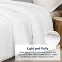 Quataly White Oversized Queen Comforter Set - 3 Pieces Seersucker Lightweight Bedding Comforter Sets (1 Soft Fluffy Comforter & 2 Pillowcases) - All Seasons Cozy Modern Bed Sets for Women Men