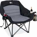 Oversized Camping Chairs for Adults Heavy Duty Folding Padded Lawn Chair, 1 PACK