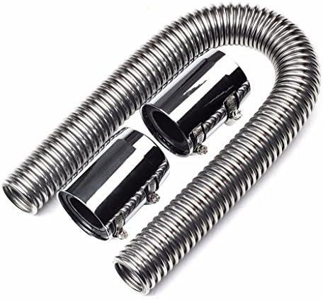 BLACKHORSE-RACING 24" Stainless Steel Radiator Flexible Coolant Water Hose Kit with Caps Universal