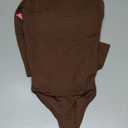 PUMIEY Women's Scoop Neck Long Sleeve Bodysuit Body-hugging Sexy Tops Smoke Cloud Collection, L